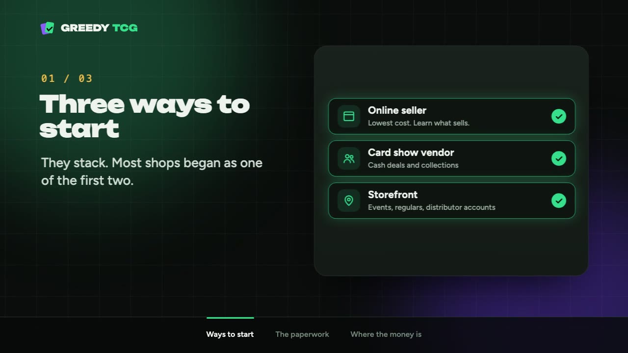 How to start a card shop video
