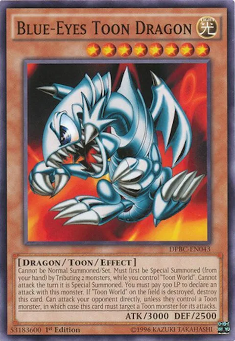 Blue-Eyes Toon Dragon DPBC-EN043 Yu-Gi-Oh card from Duelist Pack: Battle City