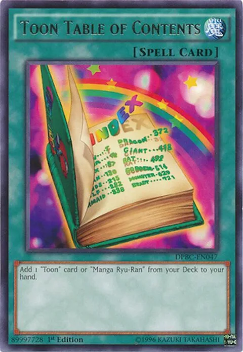 Toon Table of Contents DPBC-EN047 Yu-Gi-Oh card from Duelist Pack: Battle City