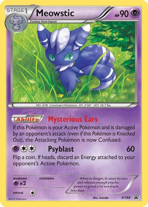 Meowstic #XY48 Holofoil Pokémon card from XY Promos