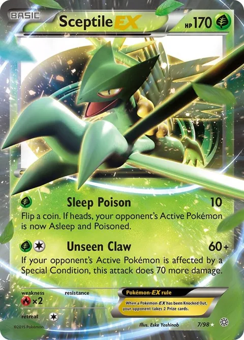 Sceptile EX #7/98 Holofoil Pokémon card from XY - Ancient Origins