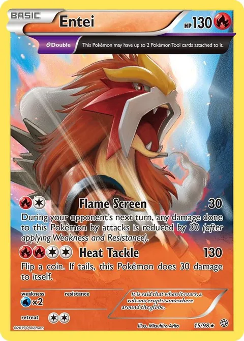 Entei 15 #15/98 Holofoil Pokémon card from XY - Ancient Origins