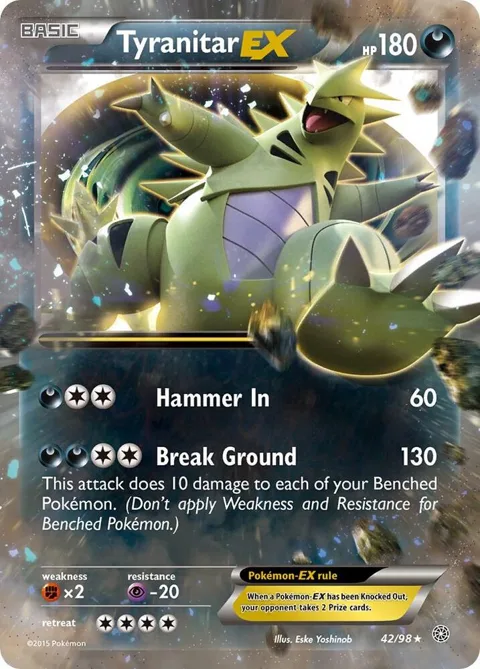Tyranitar EX #42/98 Holofoil Pokémon card from XY - Ancient Origins