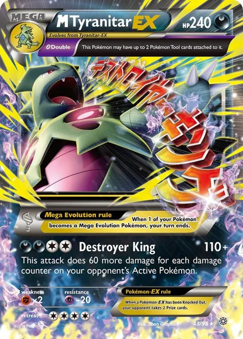 M Tyranitar EX #43/98 Holofoil Pokémon card from XY - Ancient Origins