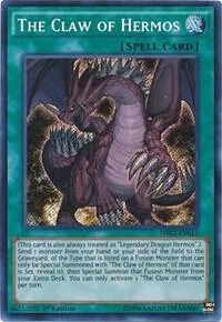 The Claw of Hermos DRL2-EN013 Yu-Gi-Oh card from Dragons of Legend 2