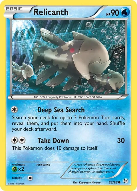 Relicanth #23/98 Pokémon card from XY - Ancient Origins