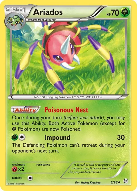 Ariados #6/98 Pokémon card from XY - Ancient Origins