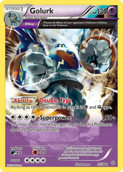 Golurk 35 #35/98 Reverse Holofoil Pokémon card from XY - Ancient Origins