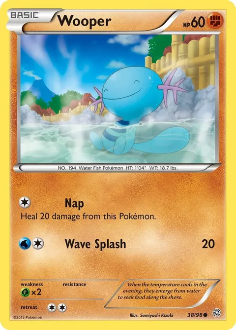 Wooper #38/98 Pokémon card from XY - Ancient Origins