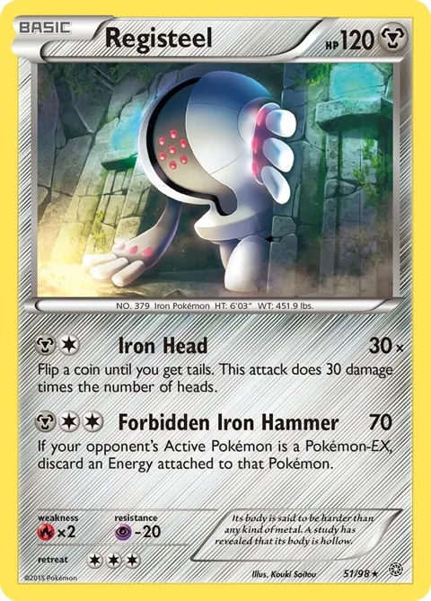 Registeel #51/98 Pokémon card from XY - Ancient Origins