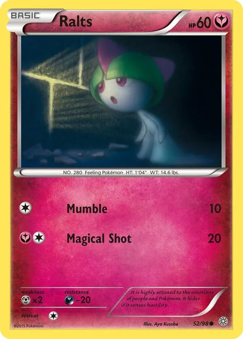 Ralts #52/98 Reverse Holofoil Pokémon card from XY - Ancient Origins