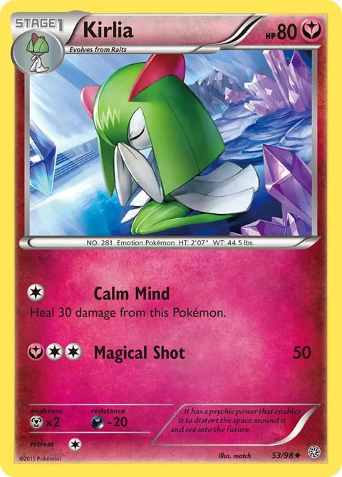 Kirlia #53/98 Pokémon card from XY - Ancient Origins