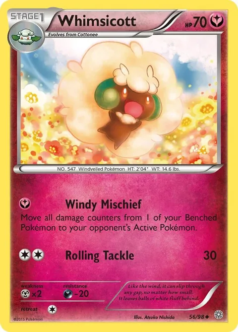 Whimsicott #56/98 Pokémon card from XY - Ancient Origins