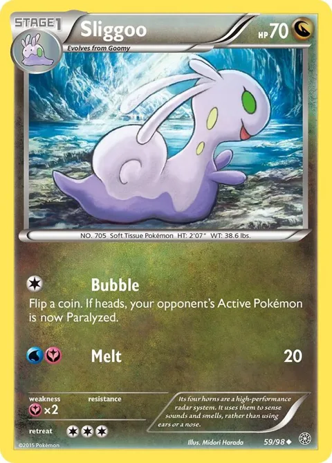 Sliggoo #59/98 Pokémon card from XY - Ancient Origins