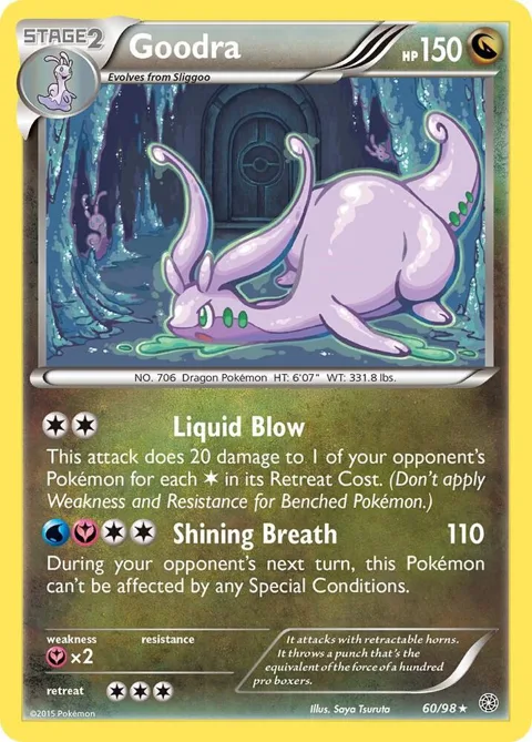 Goodra #60/98 Reverse Holofoil Pokémon card from XY - Ancient Origins