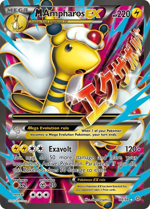 M Ampharos EX 88 Full Art #88/98 Holofoil Pokémon card from XY - Ancient Origins