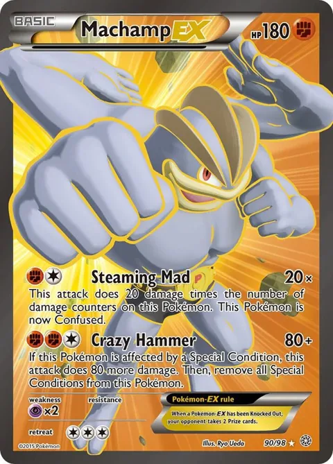 Machamp EX 90 Full Art #90/98 Holofoil Pokémon card from XY - Ancient Origins