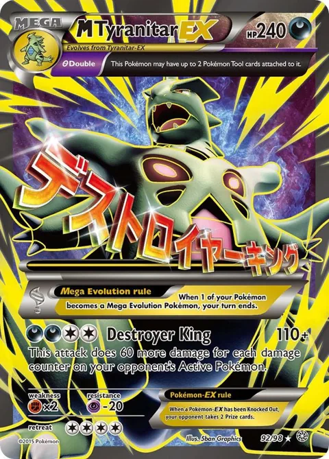 M Tyranitar EX 92 Full Art #92/98 Holofoil Pokémon card from XY - Ancient Origins