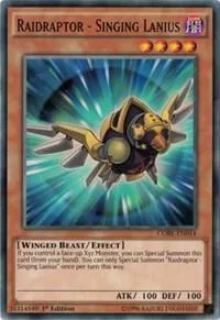 Raidraptor - Singing Lanius CORE-EN014 Unlimited Yu-Gi-Oh card from Clash of Rebellions