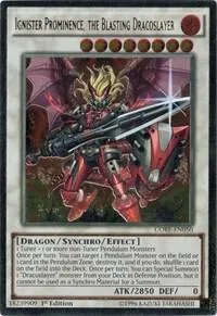 Ignister Prominence, the Blasting Dracoslayer Ultimate Rare CORE-EN050 1st Edition Yu-Gi-Oh card from Clash of Rebellions