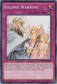 Solemn Warning SDSE-EN039 Yu-Gi-Oh card from Structure Deck: Synchron Extreme