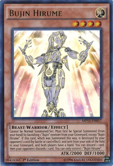 Bujin Hirume MP15-EN017 Yu-Gi-Oh card from 2015 Mega-Tins Mega Pack