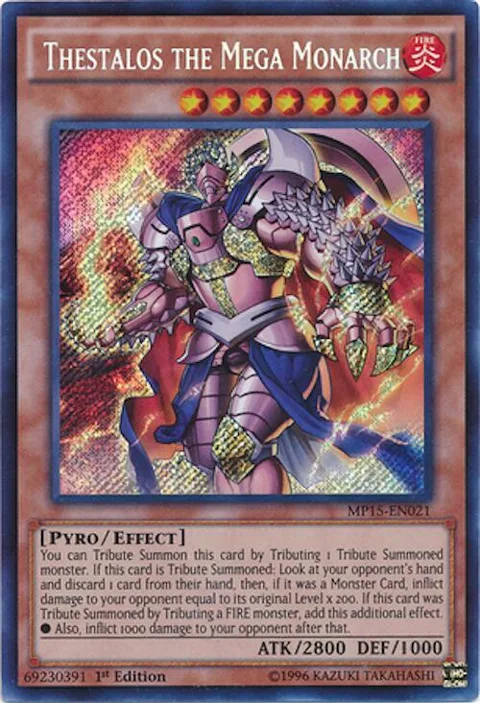 Thestalos the Mega Monarch MP15-EN021 Yu-Gi-Oh card from 2015 Mega-Tins Mega Pack