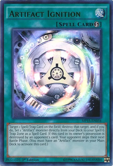 Artifact Ignition MP15-EN034 Yu-Gi-Oh card from 2015 Mega-Tins Mega Pack