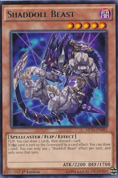 Shaddoll Beast MP15-EN082 Yu-Gi-Oh card from 2015 Mega-Tins Mega Pack