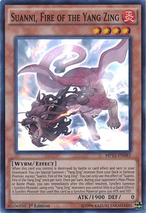 Suanni, Fire of the Yang Zing MP15-EN083 Yu-Gi-Oh card from 2015 Mega-Tins Mega Pack