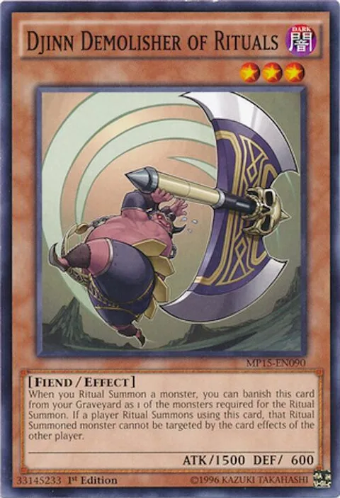 Djinn Demolisher of Rituals MP15-EN090 Yu-Gi-Oh card from 2015 Mega-Tins Mega Pack
