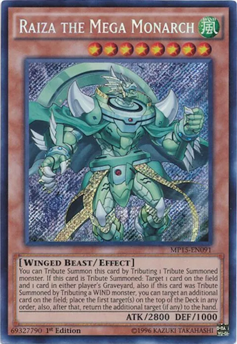 Raiza the Mega Monarch MP15-EN091 Yu-Gi-Oh card from 2015 Mega-Tins Mega Pack
