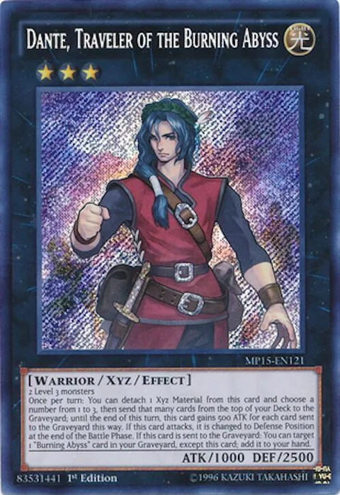 Dante, Traveler of the Burning Abyss MP15-EN121 Yu-Gi-Oh card from 2015 Mega-Tins Mega Pack