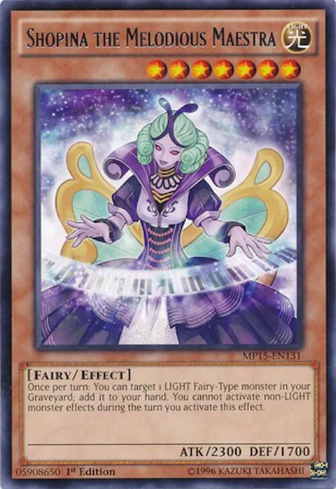 Shopina the Melodious Maestra MP15-EN131 Yu-Gi-Oh card from 2015 Mega-Tins Mega Pack