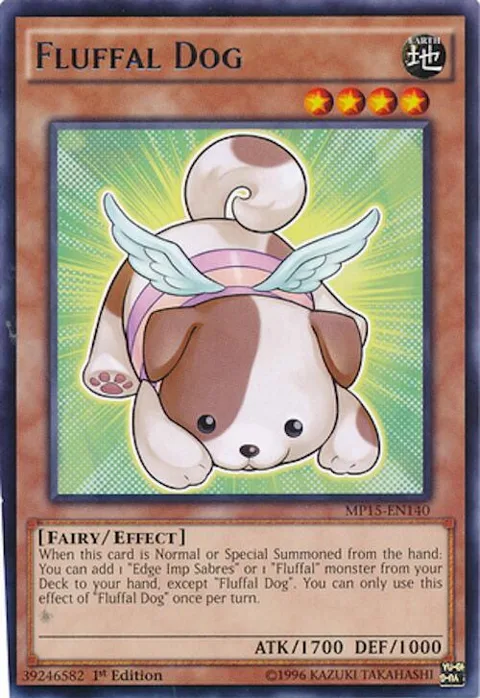 Fluffal Dog MP15-EN140 Yu-Gi-Oh card from 2015 Mega-Tins Mega Pack