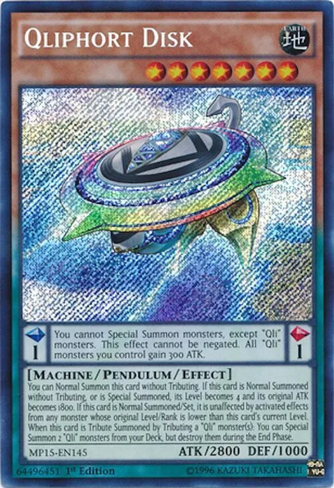 Qliphort Disk MP15-EN145 Yu-Gi-Oh card from 2015 Mega-Tins Mega Pack