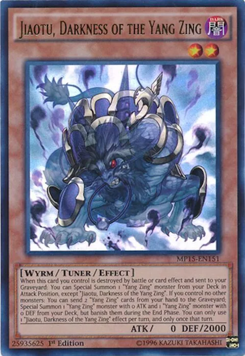 Jiaotu, Darkness of the Yang Zing MP15-EN151 Yu-Gi-Oh card from 2015 Mega-Tins Mega Pack