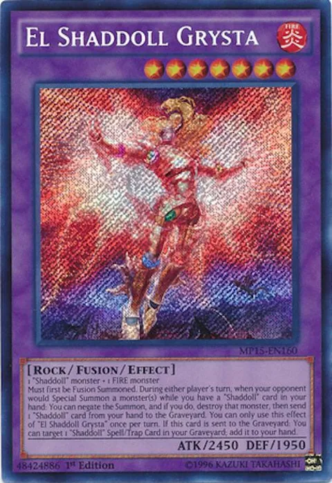 El Shaddoll Grysta MP15-EN160 Yu-Gi-Oh card from 2015 Mega-Tins Mega Pack