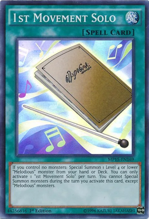 1st Movement Solo MP15-EN169 Yu-Gi-Oh card from 2015 Mega-Tins Mega Pack