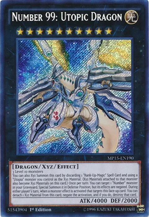 Number 99: Utopic Dragon MP15-EN190 Yu-Gi-Oh card from 2015 Mega-Tins Mega Pack
