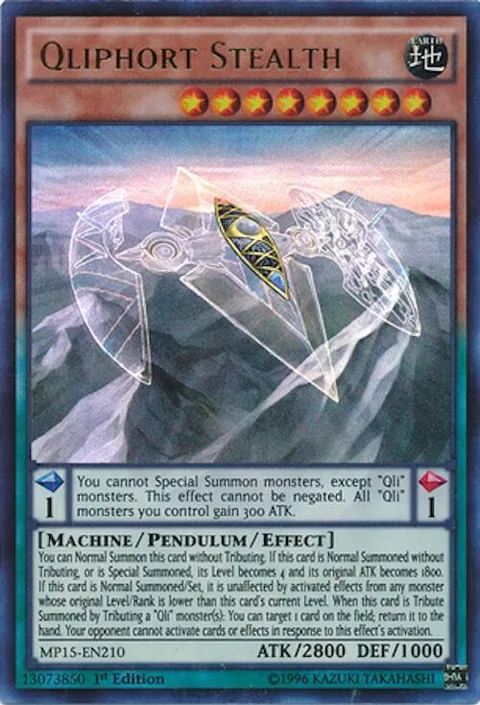 Qliphort Stealth MP15-EN210 Yu-Gi-Oh card from 2015 Mega-Tins Mega Pack