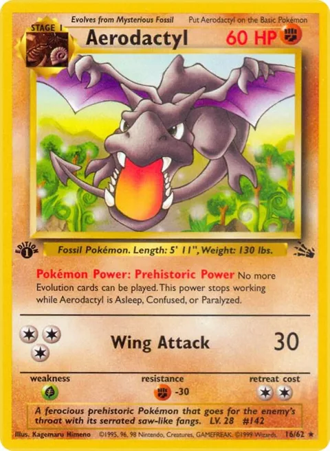 Aerodactyl 16 #16/62 Unlimited Pokémon card from Fossil