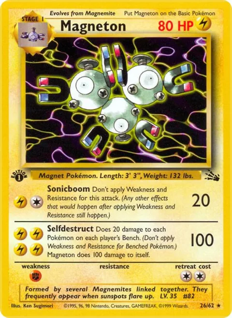 Magneton 26 #26/62 1st Edition Pokémon card from Fossil