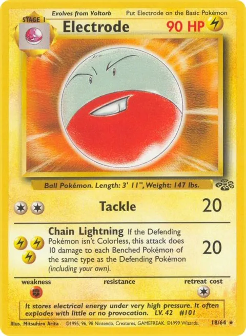 Electrode 18 #18/64 Unlimited Pokémon card from Jungle