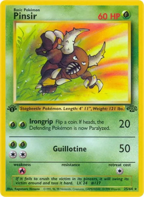Pinsir 25 #25/64 Unlimited Pokémon card from Jungle
