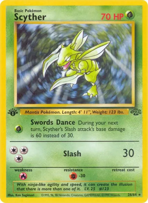 Scyther 26 #26/64 Unlimited Pokémon card from Jungle