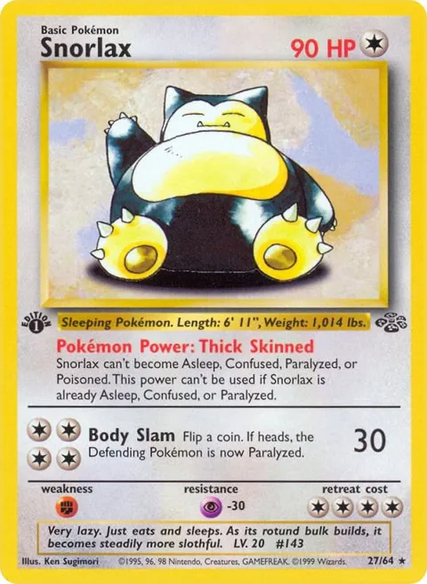Snorlax 27 #27/64 Unlimited Pokémon card from Jungle