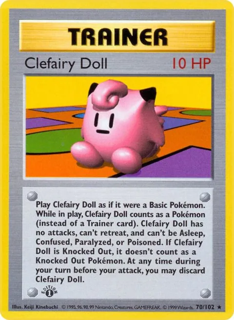 Clefairy Doll #070/102 Unlimited Pokémon card from Base Set (Shadowless)