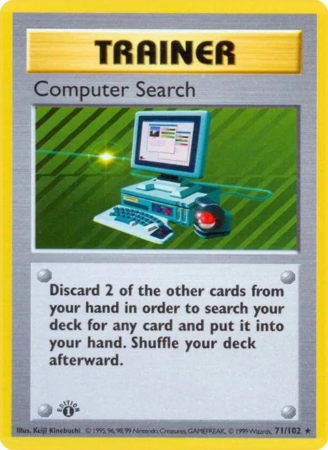 Computer Search #071/102 1st Edition Pokémon card from Base Set (Shadowless)