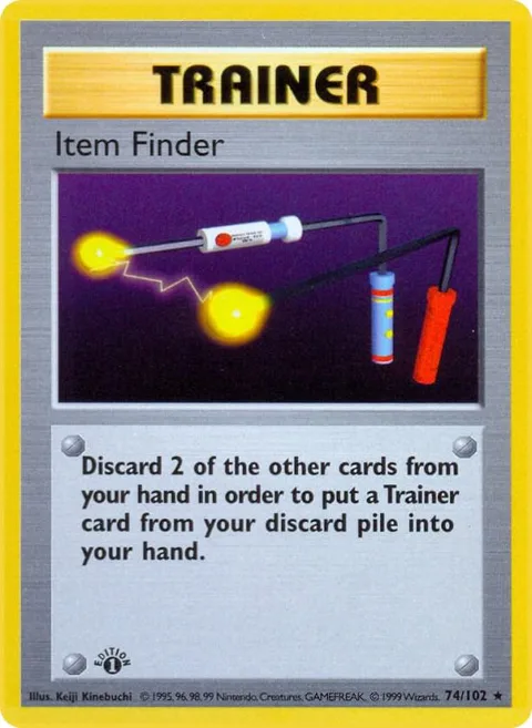 Item Finder #074/102 1st Edition Pokémon card from Base Set (Shadowless)